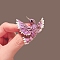 Bird Enamel Pins, Alloy Rhinestone Brooch for Backpack Clothes, with Glitter Powder, Flamingo, 40x40mm