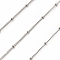 304 Stainless Steel Rondelle Beaded Satellite Chains, Soldered, with Spool, Stainless Steel Color, 2x1.5x0.8mm 10m/roll