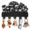 Wood & Iron Wall Mounted Hangers, Decorative Organizer Rack, with 2Pcs Screws, 5 Hooks for Bag Clothes Key Scarf Hanging Holder, Mushroom, 200x300x7mm.