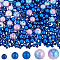 1830Pcs 5 Styles ABS Plastic Imitation Pearl Beads, Gradient Mermaid Pearl Beads, Round, Blue, 4~12x1.4~11.5mm, Hole: 2mm