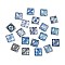 Glass Cabochons, Square with Flower Pattern, 30x30x8~8.5mm, 20pcs/bag