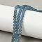 Watermelon Stone Glass Beads Strands, Round, Blue, 4mm, Hole: 0.6mm, about 101pcs/strand, 15.75~15.83''(40~40.2cm)