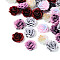 Opaque Resin Beads, Flower, with Glitter Powder, Mixed Color, 9~10x4~5mm, Hole: 0.7~0.8mm