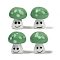 Handmade Lampwork Beads, Smiley Face Mushroom, Light Green, 16x14mm, Hole: 1.8mm