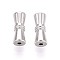 925 Sterling Silver Screw Clasps, with S925 Stamp, Platinum, 10x4mm, Hole: 1mm