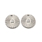 Non-Tarnish 304 Stainless Steel Charms, Flat Round with Heart Charm, Stainless Steel Color, 7.5x0.5mm, Hole: 0.8mm