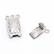 316 Surgical Stainless Steel Box Clasps, Multi-Strand Clasps, 3-Strands, 6 Holes, Rectangle, Stainless Steel Color, 10x20.5x5mm, Hole: 1mm
