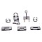 Alloy Bag Lock Clasp Sets, Purse Closure Hardware, with Iron Gasket, Mixed Shapes, Platinum, 1.45~4.3x1.2~2.3x0.07~1.9cm