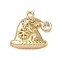 Brass Micro Pave Cubic Zirconia Charms, Hat, Golden, 13x14x4mm, Hole: 1.4mm
