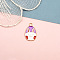 Alloy Enamel Pendant, Egg Charms, for Easter, Dark Violet, 22x14mm