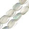 Electroplate Glass Beads Strands, Frosted, Oval, Dark Sea Green, 14x9x4.5mm, Hole: 1mm, about 50pcs/strand, 27.17 inch(69cm)