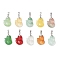 Fox Gradient Color Baking Paint Transparent Glass Pendants, Mixed Color, 23.5x14x6.5mm, Hole: 3.8x4mm