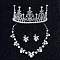 Alloy Rhinestone Jewelry Sets, Include Earrings & Necklaces & Crown Hair Band, Earrings with Silver Pin, Butterfly, Crystal, Necklaces: 560mm, Earrings: 25mm, Hair Band: 14x60mm