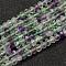Natural Fluorite Beads Strands, Faceted, Rondelle, 3.5~4x2.5~3mm, Hole: 0.5~0.6mm, about 126pcs/strand, 15.3~15.7 inch(39~40cm)