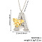 Brass Micro Pave Clear Cubic Zirconia Bee Initial Pendant Necklaces, Platinum & Golden, Letter A, 15.75 inch(40cm), pendant: 29x25mm
