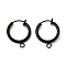 316 Surgical Stainless Steel Clip-on Hoop Earrings, For Non-pierced Ears, with Brass Spring Findings, Black, 18x16x2mm, Hole: 1.5mm
