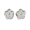 304 Stainless Steel European Beads, Cabochon Settings for Enamel, Large Hole Bead, Stainless Steel Color, Flower, 10x10.5x8mm, Hole: 4.5mm