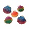 Sea Shell Pendants, Shell Shape Charms, with Brass Covered Edge, Spray Painted, Mixed Color, 39~48x40~49x4~5mm, Hole: 1.6~1.8mm