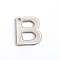 Tarnish Resistant 304 Stainless Steel Letter Charms, Letter.B, 11x9x0.8mm, Hole: 1mm