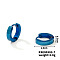 Fashionable 304 Stainless Steel Mirror Polished Hoop Earrings for Hip-hop Street Style, Blue, 13x3mm