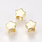 Brass Beads, Star, Golden, 4x4x2.5mm, Hole: 1mm