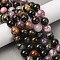 Natural Multicolor Tourmaline Beads Strands, Round, 10~10.5mm, Hole: 1mm, about 39pcs/strand, 15.75''(40cm)