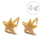Hypoallergenic Bioceramics Zirconia Ceramic Stud Earrings, No Fading and Nickel Free, Star, Goldenrod, 7x7.5mm