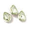 Glass Rhinestone Cabochons, Pointed Back & Back Plated, Faceted, Teardrop, Light Rosaline AB, 6x4x2.5mm