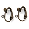 Brass Clip-on Earring Findings, Nickel Free, Antique Bronze, 17x14x7mm, Hole: 1mm