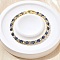 Brass Enamel Link & Charm Bracelets, with Clear Cubic Zirconia, Cadmium Free & Lead Free, Rack Plating, Blue, 6-1/4 inch(16cm)