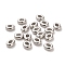 CCB CCB Acrylic European Beads, Flat Oval, Platinum, 8.6x7x3.1mm, Hole: 4.3x2.8mm