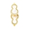 Brass Clear Cubic Zirconia Fold Over Clasps, with Natural Shell, Gourd, Real 18K Gold Plated, 30.5mm