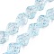 Electroplate Glass Beads Strands, Nuggets, Sky Blue, 13.5~14x13~13.5x10mm, Hole: 1mm, about 45pcs/strand, 24.21 inch(61.5cm)