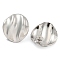 Non-Tarnish 304 Stainless Steel Ear Studs, Flat Round, Stainless Steel Color, 25x23mm