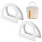 D Ring PU Leather Bag Handles, for DIY Bag Accessories, White, 98x131.5x6.5mm, Inner Diameter: 59.5x94mm