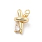 Brass Micro Pave Cubic Zirconia Pendants, Spiral Charms, Golden, 13x8x6.5mm, Hole: 1.4mm
