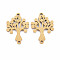 201 Stainless Steel Link Connectors, Textured, Laser Cut, Tree of Life, Golden, 23x16x1mm, Hole: 1.6mm