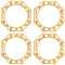 6Pcs Brass Spring Gate Clasps, Ring, Real 18K Gold Plated, 14.5x15x3mm