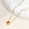 Ion Plating(IP) 304 Stainless Steel Pendant Necklaces, Real 18K Gold Plated, Letter, Letter O, 15.94 inch(40.5cm)~16.14 inch(41cm)+54mm extender, Letters: 10x7x4mm.