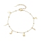 Soldered Stainless Steel Cable Chains Anklet, Brass Moon and Stars Charms Anklet for Women, Golden, 9-1/8 inch(23cm)
