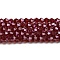 Transparent Electroplate Glass Beads Strands, Pearl Luster Plated, Faceted, Bicone, Dark Red, 4x4mm, Hole: 0.8mm, about 80~85pcs/strand, 30~32cm