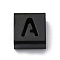 Ion Plating(IP) 304 Stainless Steel Square Slide Charms, Black, Letter A, 9x8x4mm, Hole: 3.5x8.5mm