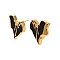 304 Stainless Steel Enamel Stud Earrings, Heart, Golden, 21x20.5mm