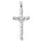304 Stainless Steel Pendants, with 201 Stainless Steel Pendant Bails, Cross with Jesus, Platinum, 63x30x8mm, Hole: 9x5mm