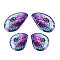 Epoxy Resin Pendants, Butterfly Wing, with Gold Foil & Glitter Powder, Dark Orchid, 37.5x23x2~2.5mm, Hole: 1.2mm