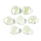 Handmade Porcelain Beads, Shell Shape, Bright Glazed Porcelain, Honeydew, 9.5~10x11.5~12x6~6.5mm, Hole: 1.6~2mm