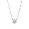 S925 Sterling Silver Micro Pave Clear Cubic Zirconia Round Pendant Necklaces for Women, Silver
