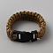 Survival Polyester Cord Bracelet with Plastic Clasps for Hiking Camping Outdoor, Camel, 9-1/8 inch(23.1cm)