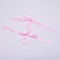 Bowknot Satin Ribbon, Polyester Ribbon, with Double Sided Adhesive Tape, for Gift Wrapping, Floral Bows Crafts Decoration, Pearl Pink, 335x55x7mm