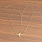 201 Stainless Steel Pendant Necklaces, Golden, Airplane, 17.72 inch(45cm), pandent: 22x19.3mm